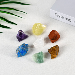 Ensemble de 7 pierres Chakra pierre brute naturelle Quartz Agate Reiki cristaux de guérison pour la méditation Chakra équilibre ou rituel - Product Image 2