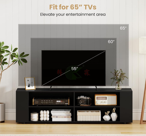 <span class=keywords><strong>Meuble</strong></span> TV moderne en bois <span class=keywords><strong>pour</strong></span> téléviseurs jusqu'à 65 pouces, centre de divertissement avec 8 étagères ouvertes, armoire de rangement universelle <span class=keywords><strong>pour</strong></span> salon - Product Image 3