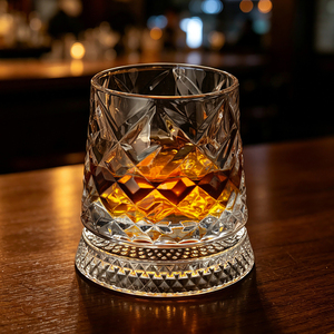 Ensemble de verres à whisky rotatifs à 360 degrés avec base en cristal, verres à whisky taillés en diamant de qualité supérieure, verres à whisky Old Fashioned, verres à bourbon, articles de bar - Product Image 3