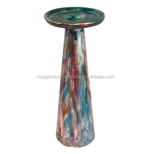 โลหะเหล็กเทียนที่มีสีสันกรวยเทียนผู้ถือตารางการออกแบบโลหะเทียนเสาสำหรับตกแต่งบ้านสวนใช้ - Product Image 1