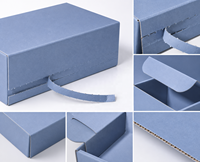 Boîte d'expédition en papier kraft biodégradable avec logo personnalisé, gaufrage et bande de déchirement pour l'emballage de perruques, chaussettes, fourrures et pulls