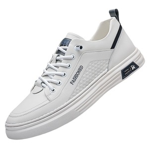 Chaussures en cuir décontractées pour hommes, bout rond, respirantes, semelle en caoutchouc, chaussures de marche - Product Image 5