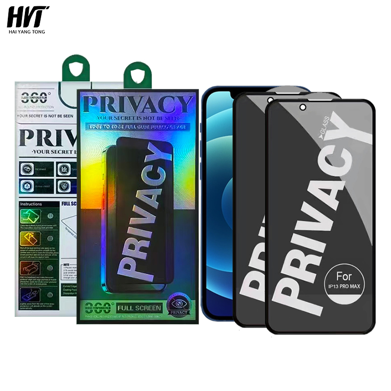 Pegamento completo Anti Spy Glass 2.5d Película de vidrio templado Teléfono móvil Privacidad Protector de pantalla para Iphone 11 12 13 15 Pro Max