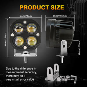 Feux de brouillard auxiliaires pour moto à <span class=keywords><strong>4</strong></span> lentilles, projecteurs LED 40W, <span class=keywords><strong>phare</strong></span> supplémentaire, lampe de conduite électrique - Product Image 2