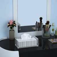 Support de boîte à mouchoirs en acrylique, distributeur de boîte à mouchoirs rectangulaire transparent pour salle de bain, commode de chambre, comptoir, bureau