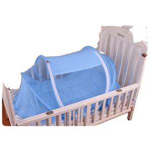 Moustiquaire de lit pliable à pois bleu avec oreiller de couchage literie pour bébé - Product Image 6