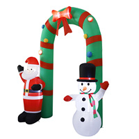 Arche gonflable de Noël de 2,4 m pour extérieur, motif bonhomme de neige, avec lumières LED intégrées, en polyester imperméable et résistant aux intempéries