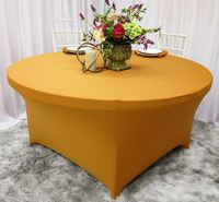 Nappe ronde en polyester extensible en spandex de couleur personnalisée pour les banquets de mariage, les buffets, les restaurants et les salles à manger