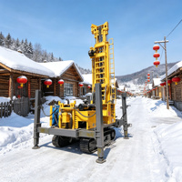Foreuse mobile sur chenilles pour puits d'eau, machine de forage de 500 m de profondeur pour l'approvisionnement en eau rural