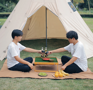 Table de Mahjong pliable de voyage, ensemble de Mahjong chinois, table de jeux de Mahjong traditionnelle chinoise pour le camping en plein air - Product Image 5