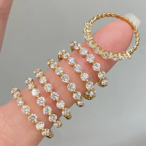 Bague de mariage classique Xinfly en or 18 carats avec diamant naturel 0,50 carat, demi-pavé, unisexe, certifiée par une tierce partie - Product Image 1