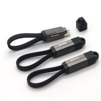 Gantungan Kunci 4-in-1 (2-in-2), kabel pengisi daya Super multifungsi 60W 100W, kabel penguncian magnetis