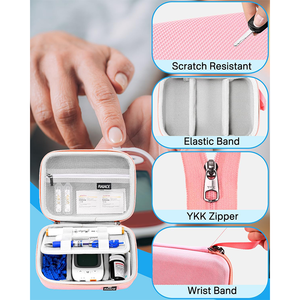 Kotak Perawatan Diabetes EVA yang Tahan Lama dengan Kantong Jaring untuk Jarum Pena Insulin, Alat Pengukur Glukosa Darah, Organizer Darurat Perjalanan - Product Image 3