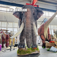 Modèle d'éléphant réaliste, animal animatronique de grande taille, éléphant mécanique pour aménagement paysager