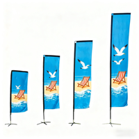 Drapeau carré extérieur pour promotion de maison ouverte, publicité, bannière volante en nylon, tissu fibre de verre, style Bali Bow Beach