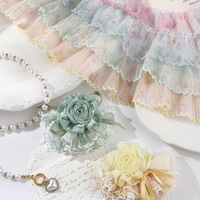 Ruban en dentelle à bords ondulés, dégradé, plissé, à franges, pour bordure décorative DIY, nœud, accessoire pour ourlet de vêtements, bande décorative pour chaussures