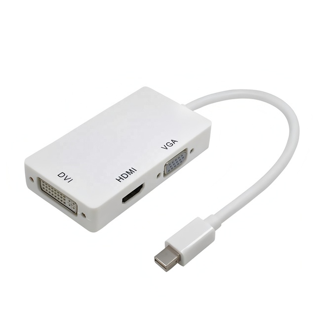 Mini Type-C DP to for VGA DVI Adapter 3 in 1 1080P Video Converter for Laptop HDTV Projector Monitor