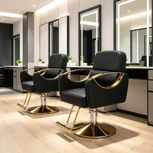 Sillón de Barbería Moderno, Altura Ajustable, Giratorio 360 Grados, Asiento de Cuero, Elevación Hidráulica, Base de Acero Inoxidable - Product Image 5
