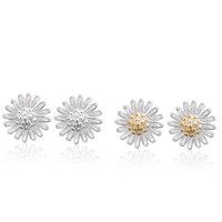 Boucles d'oreilles clous tendance en cuivre motif floral – Cadeau idéal pour femme