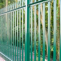 Clôture de jardin en acier à haute teneur en carbone, clôtures métalliques personnalisées, protection de sécurité, faible entretien, design thermolaqué, source directe