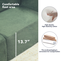 Juego de sofá sin hueso Instant Comfort: seccional preensamblado con cojines esponjosos, envío compacto
