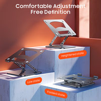 Ergonomique 360 °   Support rotatif pour ordinateur portable, réglable en hauteur, portable, en aluminium, pliable, pour ordinateur portable