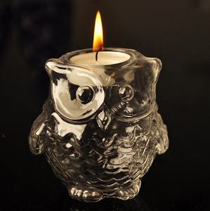 Made Clear Hand Blown Cute Heat Resistant <strong>Owl</strong> Shape Glass Oil Burner <strong>Candle</strong> <strong>Holder</strong> Glass Handicrafts for Home Decoration - Product Image 4