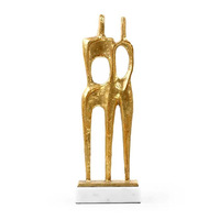 Base en marbre blanc préféré moderne décor de table intérieur chambre accessoires or résine Sculpture artisanat articles de décoration de la maison