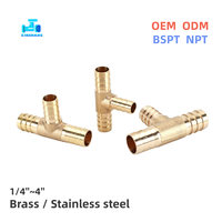Offre Spéciale Raccord en T en laiton 1/4'' type Y, type T, raccord pagode, raccord à soufflet, raccord cannelé pour tuyau d'air, connecteur de tuyau d'arrosage