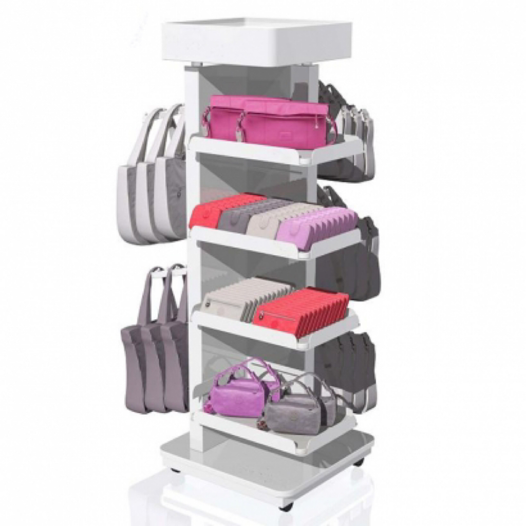 Apache Custom Spin Store Multi-layer Furniture Metal Display Stand Glossy Stainless Steel Shoes Bag Display Rack Display Shelf — view 2