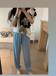 Pantalon de pyjama d'été pour femme en Cupro Viscose doux, ample et décontracté, idéal pour la maison et les loisirs en extérieur - Product Image 4