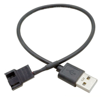 Grosir kustom 0.3/0.5/0.8/1m tahan lama USB 2.0 A Male ke 3pin 4pin pria konektor kabel adaptor untuk 5V komputer PC Fan