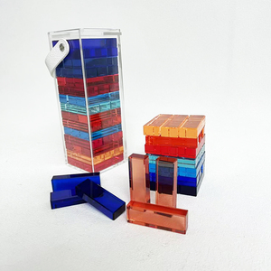 Blocchi di gioco di equilibrio giocattolo acrilictower si accumulano colorati giochi da tavolo impilabili set di blocchi di mattoncini in acrilico torre - Product Image 1