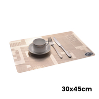 Napperons Métalliques RNPT en PVC 30x45cm Rectangulaires Rose à Motif Quadrillé Linéaire Coins Arrondis pour Tables de Banquet