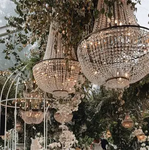 Centrotavola Design personalizzato matrimonio di lusso in metallo oro per appendere lampadario di cristallo per la decorazione della casa