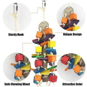 Hot Selling Large and Medium-sized Diamond <strong>Grey</strong> <strong>Parrot</strong> Wooden Colored Biting <strong>Toys</strong> - Product Image 3