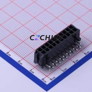 430452000 Wire-to-Board Pin Header Bent Lead Through Hole,P=3mm Connector 2x10P 3mm Right Angle Insert Micro-Fit (MX 3.0) - Product Image 1