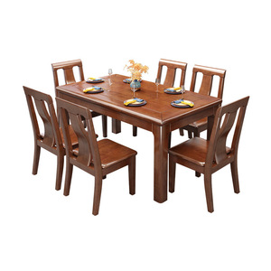 Juego de Mesa de Comedor de Madera Maciza de Nogal Dazhang Jiaju, 6 Piezas, Rectangular, Estilo Chino, Muebles para Comedor - Product Image 5