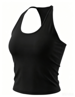 Camiseta Deportiva 2 en 1 para Mujer, Estilo Racerback, Ultra Suave, Elástica, Transpirable, de Secado Rápido, Corta, Moldeadora, para Gimnasio, Fitness y Uso Diario