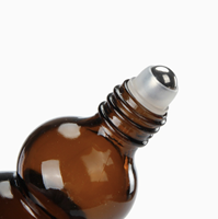 Flacon roll-on haut de gamme pour huiles essentielles 10ml 20ml 30ml, flacon en verre ambré opaque pour sérum cosmétique et soins de la peau, forme gourde
