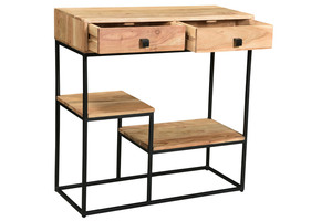 Tiroirs de rangement pour meubles de maison <span class=keywords><strong>en</strong></span> métal de table <span class=keywords><strong>console</strong></span> <span class=keywords><strong>en</strong></span> <span class=keywords><strong>bois</strong></span> de <span class=keywords><strong>style</strong></span> <span class=keywords><strong>industriel</strong></span> E0/E1 du fournisseur chinois pour le salon - Product Image 3