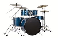 Wholesale Factory OEM 5-Piece Jazz Acoustic Drum Set - Blue Finish Steel & Aluminum Chamber, Custom Logo Print Supported