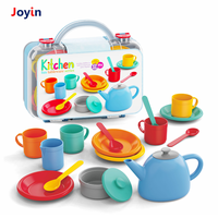 Ensemble de jouets de vaisselle de table avec boîte de rangement en PP, cuisine, cuisine des aliments, service, jeu d'imitation, activité d'apprentissage