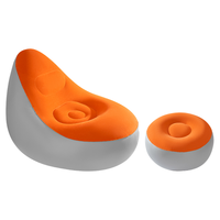 Sofá PUF inflable portátil de estilo japonés al por mayor con tapicería de tela otomana y función plegable