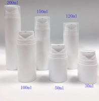 Flacon pompe airless vide en PP, 100% PCR (matière recyclée issue des déchets marins), contenant cosmétique cylindrique rechargeable pour sérum de soin, avec capuchon personnalisé