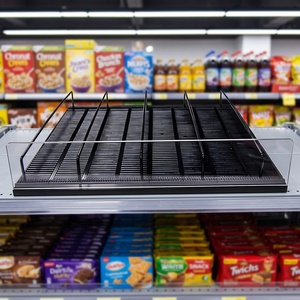 Étagère à roulettes pour boissons de supermarché, présentoir réfrigéré, réglable, à alimentation automatique par gravité, avec séparateur - Product Image 1