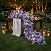Chemin de table multicolore en soie pour arrangement floral, toile de fond végétale, fleurs artificielles pour la maison, le magasin, les fêtes, les mariages