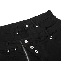 Jeans micro-jupes style Y2K américain pour hommes et femmes, pantalon plissé à double taille tendance style queue de chat, idéal pour le streetwear