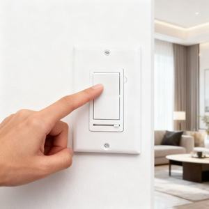 미국 120V 5A 최대 600W 벽면 매립형 슬라이드 디머 온오프 스위치 (가정용, 디밍 가능 LED/할로겐 백열 전구 호환) - Product Image 2