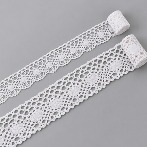 Bordatura in Pizzo all'<span class=keywords><strong>Uncinetto</strong></span> Ecologica in Puro Cotone Stile Vintage per Orli di Abbigliamento e Creazione di Vestiti - Product Image 1